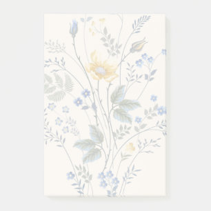 Notas Post-it® Flores silvestres azules y amarillas