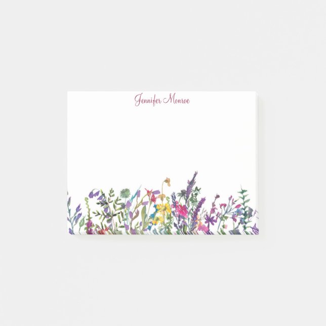 Notas Post-it® Flores silvestres coloridas personalizadas (Anverso)