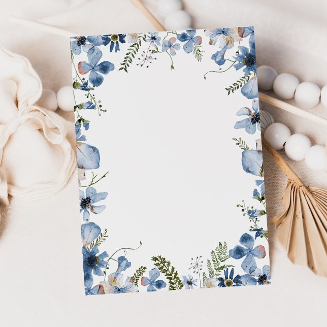 Notas Post-it® Flores silvestres delgadas en azul turbio (Subido por el creador)
