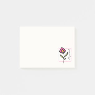 Notas Post-it® Flores silvestres rosas y verdes de gran tamaño pe