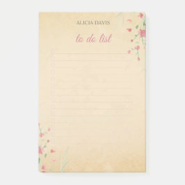 Notas Post-it® Flores simples de colores suaves | Tu nombre |