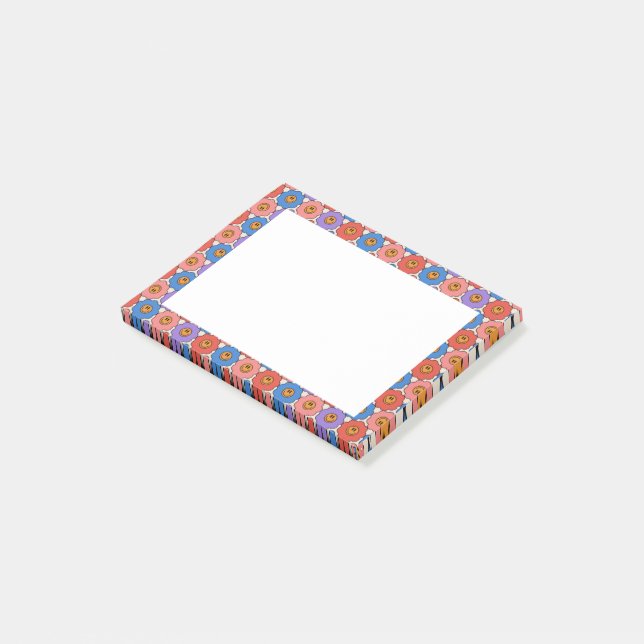 Notas Post-it® Flores sonrientes (En perspectiva)