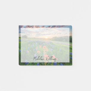 Notas Post-it® Flores Texas Bluebonnets y pincel indio