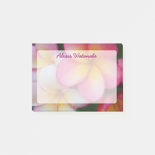 Notas Post-it® Flores tropicales de la playa del Plumeria del (Anverso)