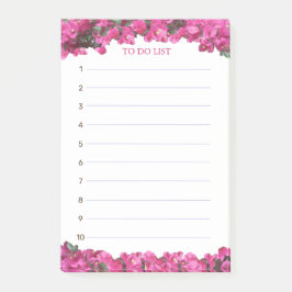 Notas Post-it® Flores Tropicales de Rosa Dorada en Lista de Tarea