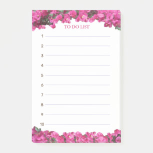 Notas Post-it® Flores Tropicales de Rosa Dorada en Lista de Tarea