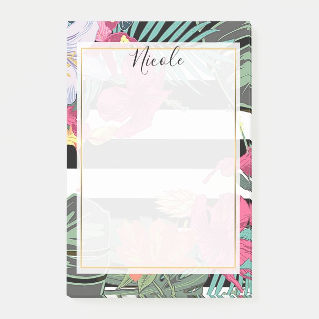 Notas Post-it® Flores tropicales florales dejan Moda glam botánic (Anverso)