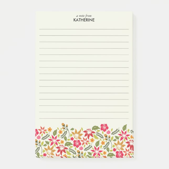Notas Post-it® Flores tropicales hawaianas - alineadas (Anverso)