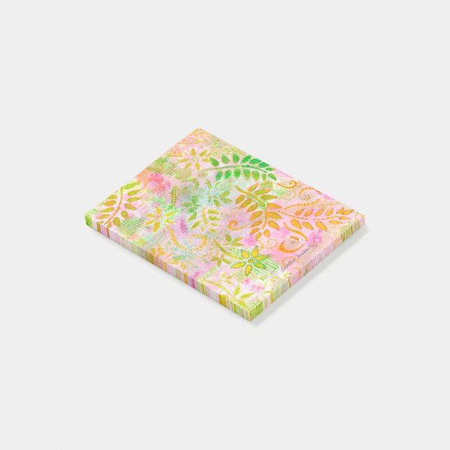 Notas Post-it® Flores y hojas abstractas (En perspectiva)