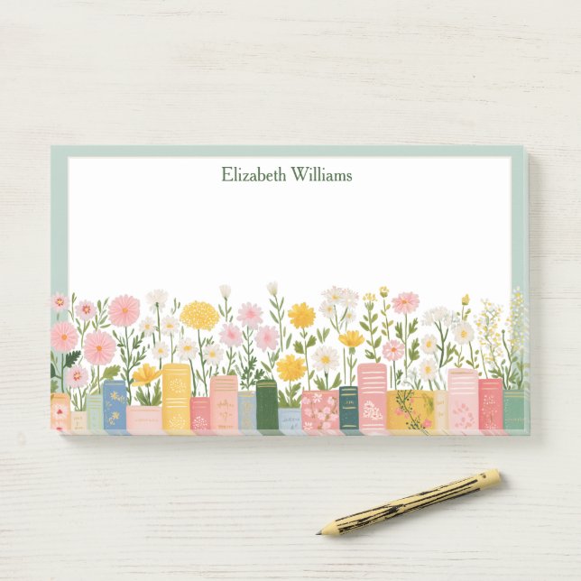 Notas Post-it® Flores y Libros Bonitos  (En escritorio)