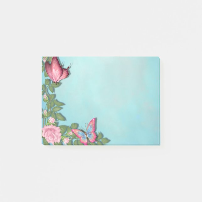 Notas Post-it® Flores y mariposas (Anverso)