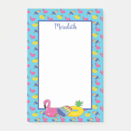 Notas Post-it® Flotas de piscina azul brillante personalizadas co