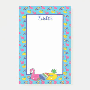 Notas Post-it® Flotas de piscina azul brillante personalizadas co