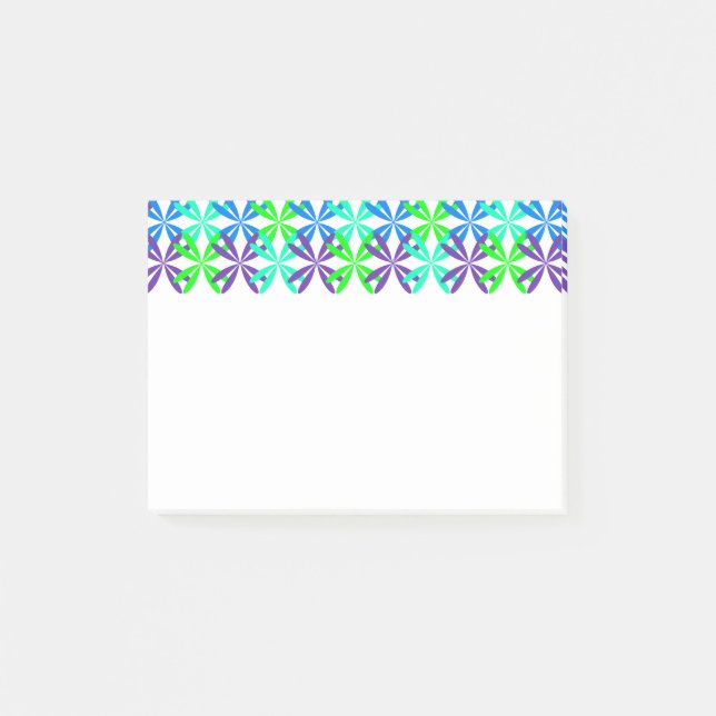 Notas Post-it® Flourish azul (Anverso)