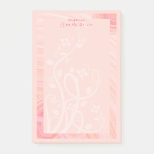 Notas Post-it® Flourishes en colores pastel de encargo de las