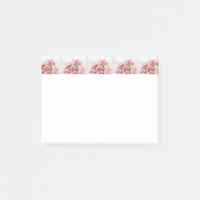 Notas Post-it® Flower Love Pink Roses Romantic Post anota (Anverso)