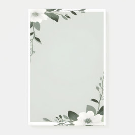 Notas Post-it® Flower Overlay Border in Sage Green