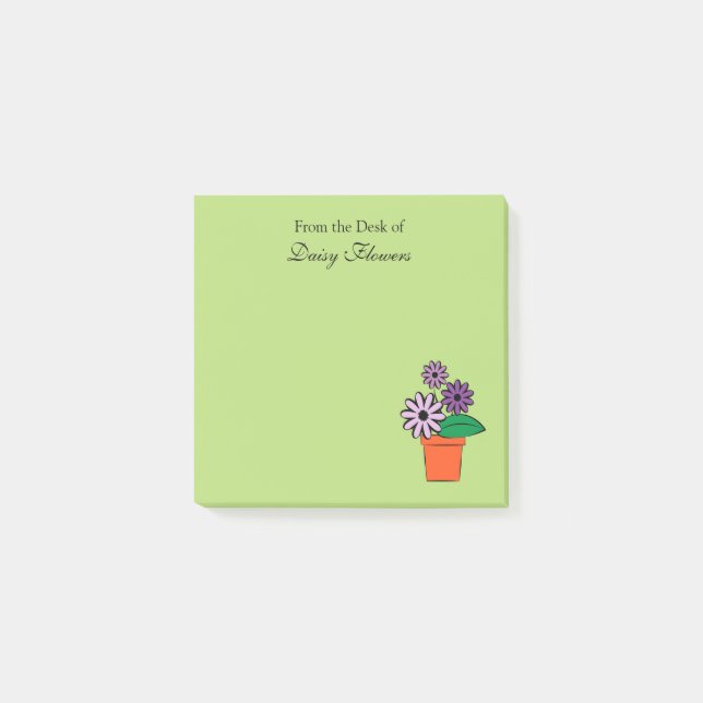 Notas Post-it® Flower Pots Purple Daisises Personalizado (Anverso)