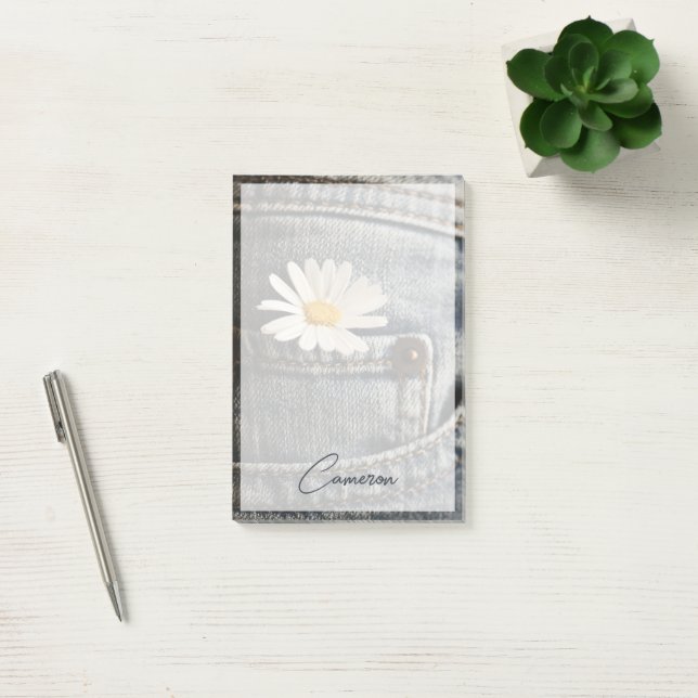 Notas Post-it® Flowers | Daisy in Jeans Pocket (Oficina)
