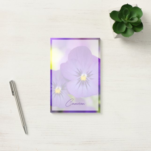 Notas Post-it® Flowers | Purple Pansies (Oficina)
