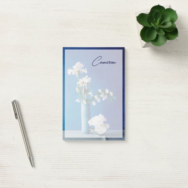 Notas Post-it® Flowers | White Iris in Vase (Oficina)
