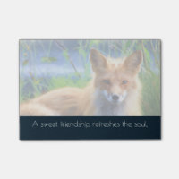 Fluffy Red Fox con la cita de la amistad