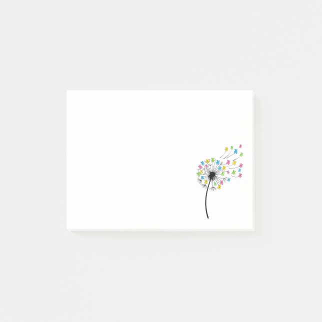 Notas Post-it® Flying cute bears dandelion flow (Anverso)