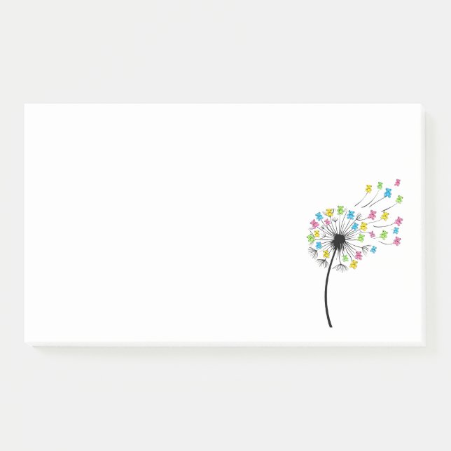 Notas Post-it® Flying cute bears dandelion flow (Anverso)