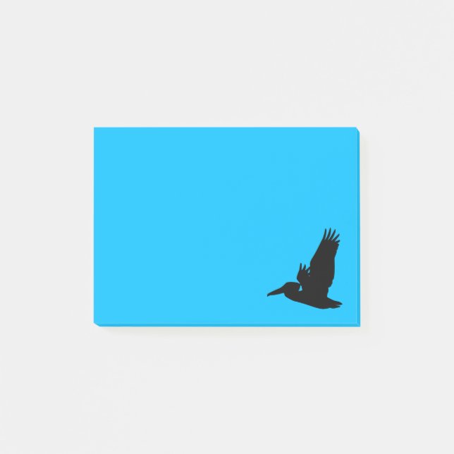 Notas Post-it® Flying Pelican Silhouette Sky Blue (Anverso)