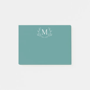 Notas Post-it® Foliage rubio bohemiano   Monograma