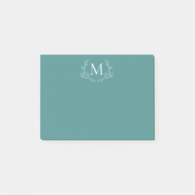 Notas Post-it® Foliage rubio bohemiano | Monograma (Anverso)