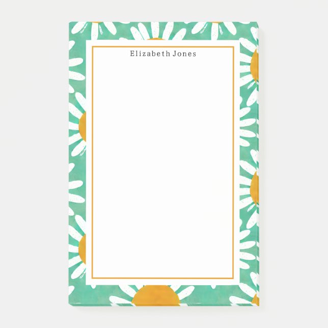 Notas Post-it® Folk Art Daisies Floral (Anverso)