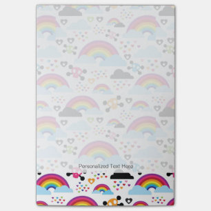Notas Post-it® Fondo adolescente del cráneo del arco iris del em