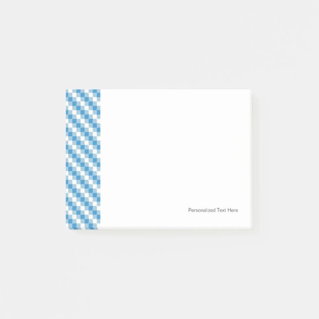 Notas Post-it® fondo Azul-blanco de los cuadrados (Anverso)