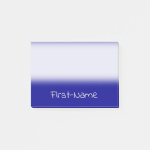 Notas Post-it® Fondo azul marino básico y nombre gris claro