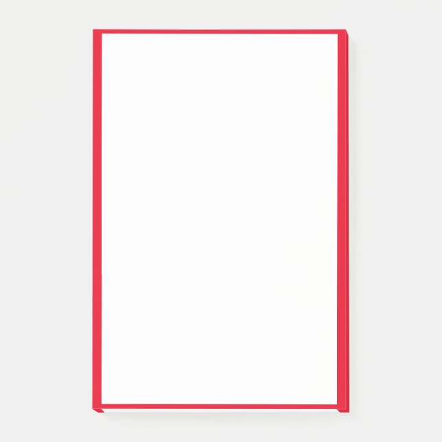 Notas Post-it® Fondo blanco sólido de borde rojo (Anverso)