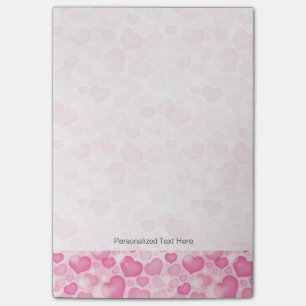 Notas Post-it® Fondo con corazones