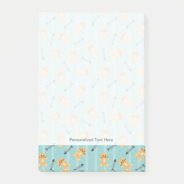 Notas Post-it® fondo con gatos (Anverso)