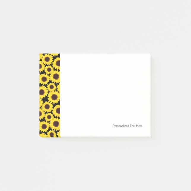 Notas Post-it® Fondo con girasoles (Anverso)