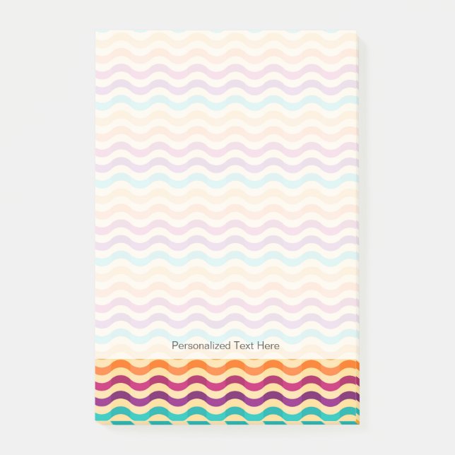 Notas Post-it® Fondo con las rayas en 2 retros (Anverso)