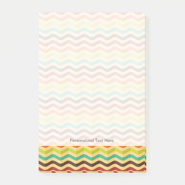 Notas Post-it® Fondo con las rayas en 4 retros (Anverso)