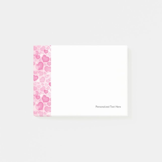 Notas Post-it® Fondo con los corazones (Anverso)