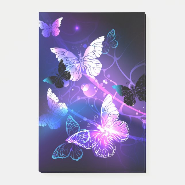 Notas Post-it® Fondo con mariposas nocturnas (Anverso)