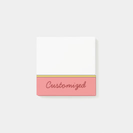 Notas Post-it® Fondo coralino ligero minimalista con el nombre