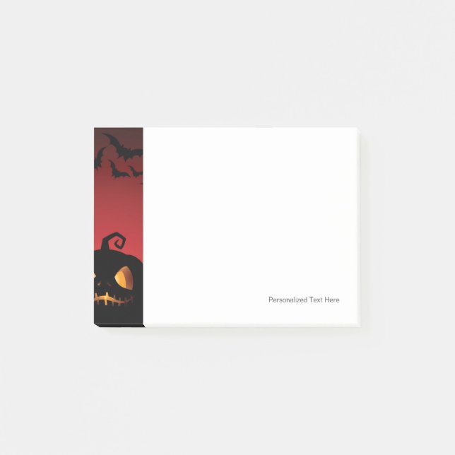 Notas Post-it® Fondo de calabaza de Halloween (Anverso)