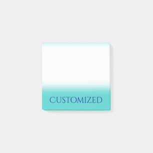 Notas Post-it® Fondo de la turquesa con nombre elegante azul