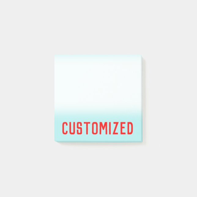 Notas Post-it® Fondo de la turquesa y nombre personalizado (Anverso)