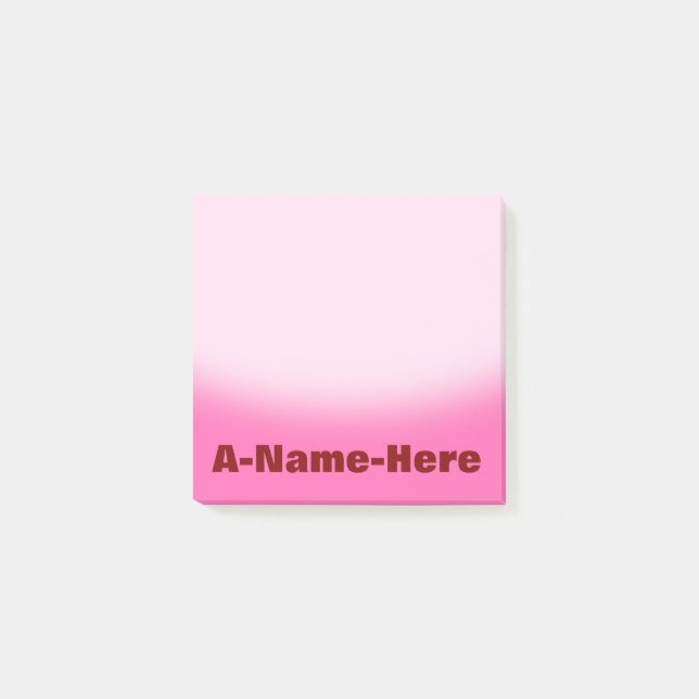 Notas Post-it® Fondo de las rosas fuertes con el nombre intrépido (Anverso)