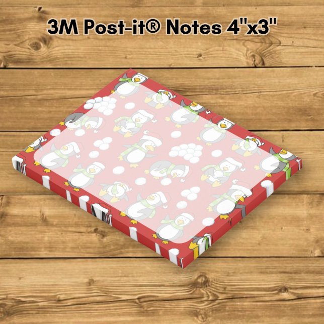Notas Post-it® fondo de pingüinos de Navidad (Subido por el creador)