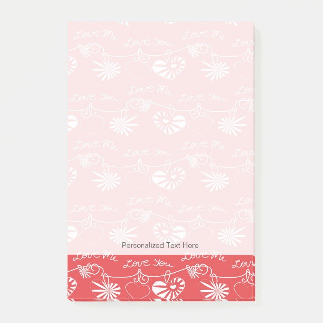 Notas Post-it® Fondo del día de San Valentín (Anverso)